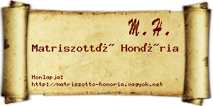 Matriszottó Honória névjegykártya
